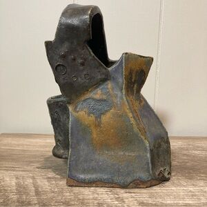 Barefoot Pottery Basket Vase Sculpture Signed